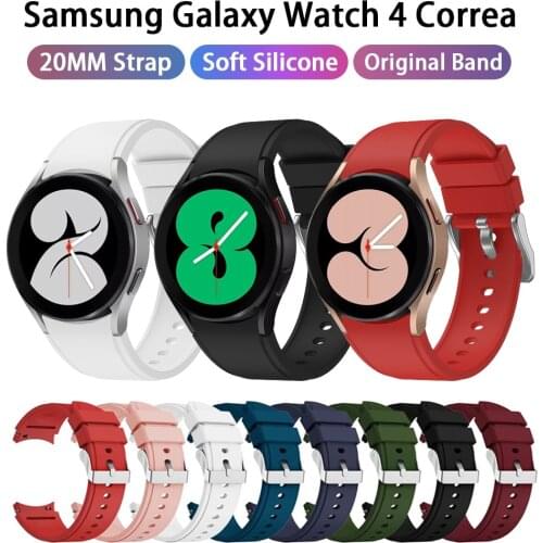 Original Silicone Band for Samsung Galaxy Watch 4 Classic 46mm 42mm Silicone Band Strap for Galaxy Watch 4 44mm 40mm Curved End