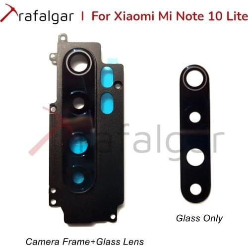 For Xiaomi Mi Note 10 Lite Camera Glass Lens+Camera Frame Holder Bezel For Xiaomi Mi Note10 Lite Rear Back Camera Glass Lens