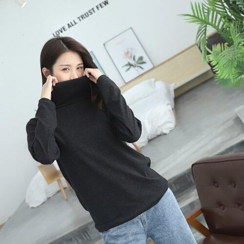 Autumn And Winter Turtleneck Bottoming Shirt Female Korean Slim Long-Sleeved T-Shirt Cotton Thermal Underwear Can Wear Outside