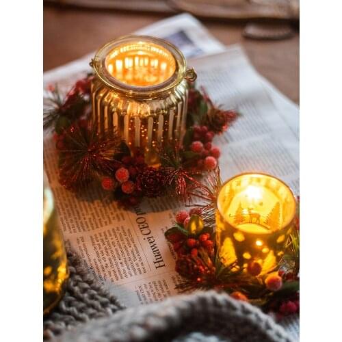 Christmas decorations simulation garland red fruit garland door hanging diy Christmas tree decoration candle holder ornaments