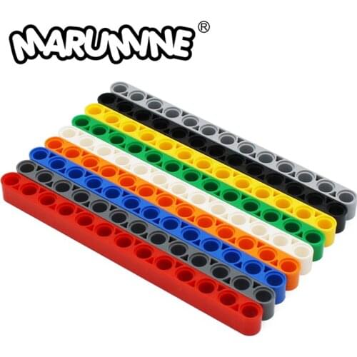 MARUMINE Technic Bricks 50PCS Technic Liftam Beam 1x13 Hole Thick 41239 Creative MOC Building Blocks Parts Assembles Particles