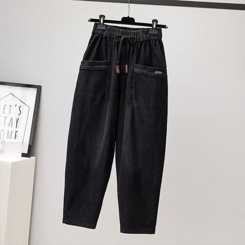 High Quality Women M-2XL Retro Loose Jeans Casual Oversize Washed High Waist Harem Pants Carrot Pants Cool