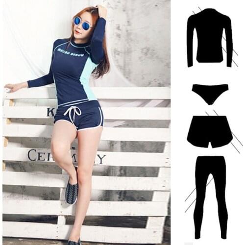 Womens 4pcs set Long Sleeve Rash Guards, Quick Dry Swim Shirt, Water Surf Swim Dive Skins Bathing Suit Yoga Jogger Tracksuit