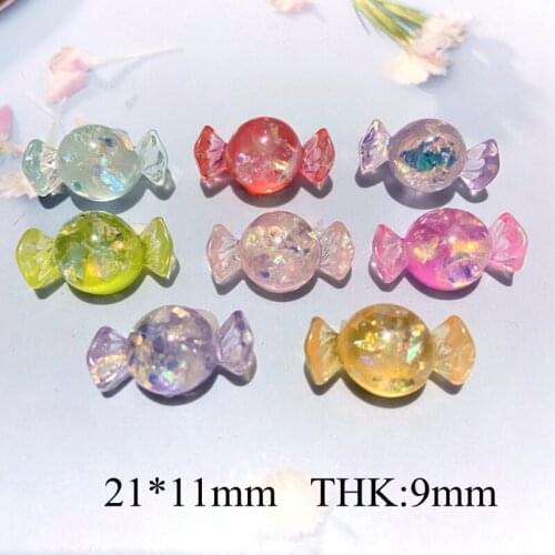 10Pcs 21*11mm Bling Candy Simulation Model 3D Resin for Cabochons DIY Jewelry Crafts Handmade Headwear Decor Accessories