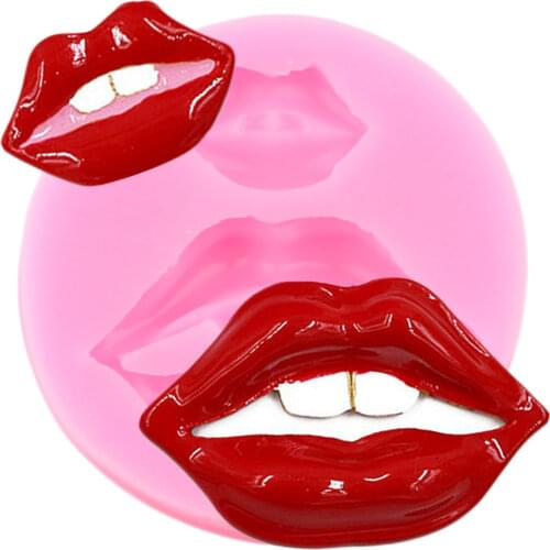3D Lips Teeth Silicone Molds DIY Wedding Cake Decorating Tools Cake Border Fondant Mould Candy Chocolate Gumpaste Moulds