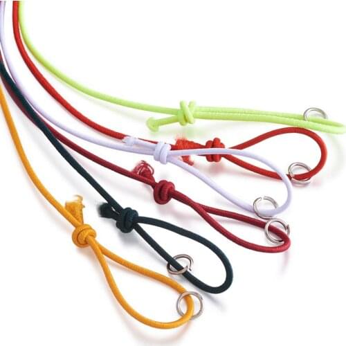 50pcs 130mm Adjustable Stretchy Elastic Fibre Cord String Rope Bracelet Making with Iron Jump Rings for Jewelry Findings