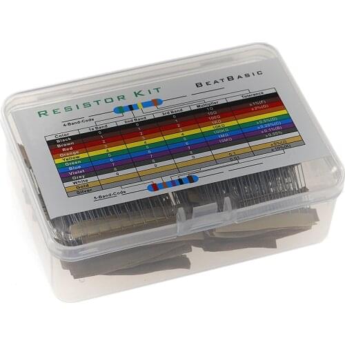 500pcs/box 1/2W 0.5W 5% Carbon Film Resistor 50 Values 1.2Ω~1MΩ Assorted Kit