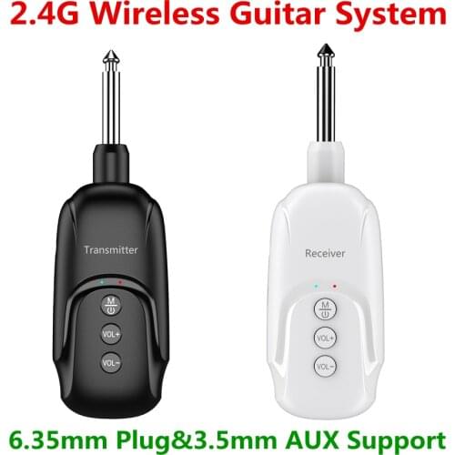 2.4G Guitar Wireless System Transmitter Receiver 2.4GHZ Rechargeable Wireless Guitar Audio Transmitter for Electric Guitar Bass