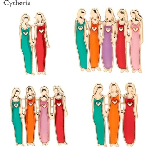 Sisters Pin Best Friends Pin Sisterhood Brooch Tricolor Brooch Handmand Christmas New Year Gift Durable Metal Brooches
