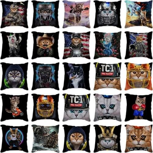 45x45cm Cats Cushion Covers Home Decoration Cushion Cover For Sofa Throw Pillow Case decors Animals Case Pillowcase