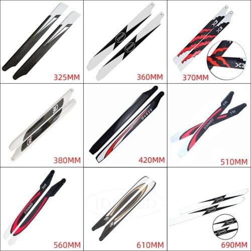JDHMBD Carbon Fiber Helicopter Main Blade 325/360/380/420/510/560/610/690mm For ALIGN ALZRC TAROT SAB RC Helicopter Spare parts