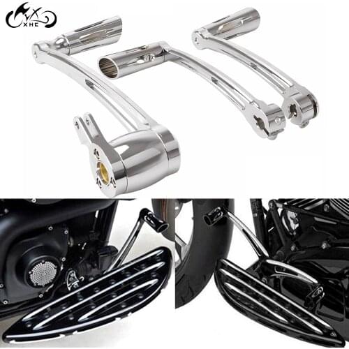 CNC Chrome Shift Lever Peg Brake Arm Pedal Kit For Harley Touring Road Electra Street Glide FLTR Custom FLTRX FLHX Road King