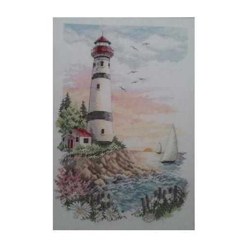 MM cross stitch kits Lovely Counted Cross Stitch Kit Dawn of a New Day Lighthouse Beacon dim 35068