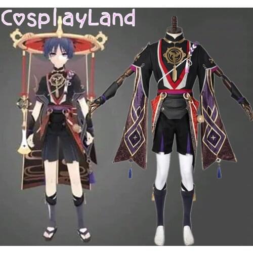 Game Genshin Impact Scaramouche Cosplay Costume Carnival Halloween Outfit Men Suit Role Play Clothing Accessories Full Set