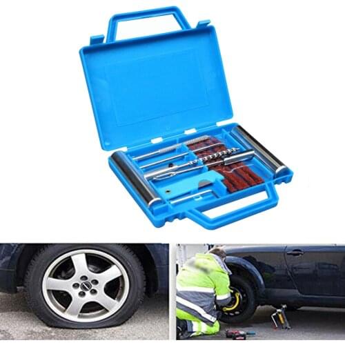 11pcs Car Tire Puncture Repair Kit Motorcycle Bike Tyre Repair Kit Emergency Heavy Duty Tubeless Plug Set Professional