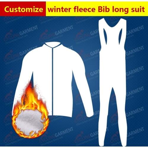 NITEELLO Customize Winter thermal fleece Long Sleeve Jersey + Bib Pants Customized Team Cycling Suit rider personal LOGO design