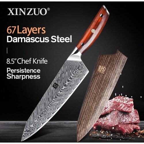 XINZUO 8.5" inch Chef Knife Kitchen Knives Brand Japanese High Carbon Stainless Steel Slicing Beef Meat Vegetables Cooking Tools