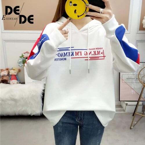 Autumn fashion womens hoodie casual fleece loose pullover sweatshirt womens hooded shirt