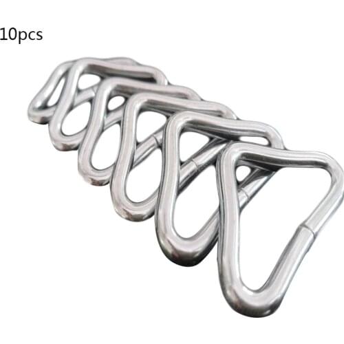 10pcs Trampoline Buckles Jumping Bed Jumping Cloth Iron Buckle Triangle Ring Mat Parts Stainless Steel Repair Supplies