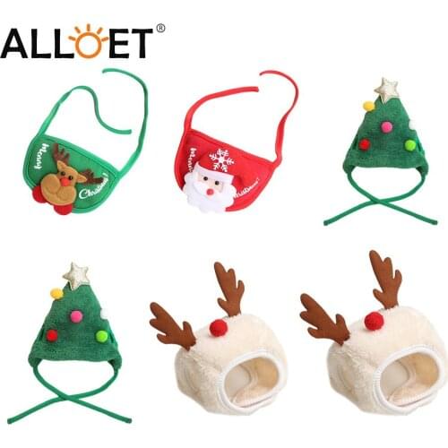 Christmas Warm Dog Winter Decorative Clothes Pet Scarf Hat Collar Bib Dress up Costume Outfit Cospaly Pet Festival Supply
