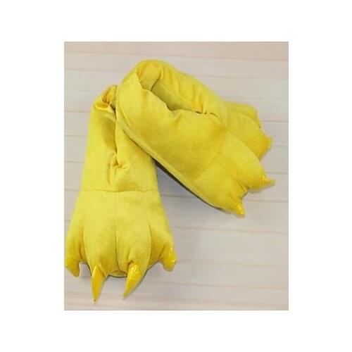 Cute Pikachu Yellow Cotton Animal Slippers Paw (Kid:21cm,Femal:26cm,Male:31cm)