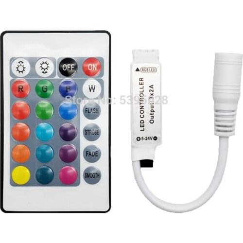 Led Controler IR RGB wireless MIni Controler For RGB 3528 5050 LED Strip Lights Dimmer DC12V