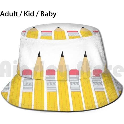 Lead Pencils Sun Hat Foldable UV Protection Pencils Lead Graphite School Study Erasable Duty Erases Erased Sharpened Wood