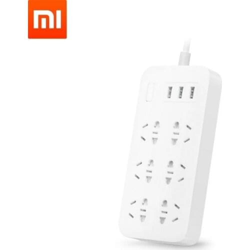 Xiaomi MiJIA Smart Power Strip 6 Ports with 3 USB Fast Charging 2.1A USB Power Plug Charger Socket AU UK EU US Power Board