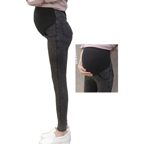 Spring&Autumn Maternity Jeans For Pregnant Women Elastic Belly Denim Pregnancy Stretched Pencil Pants Coboy Leggings M-XXXL