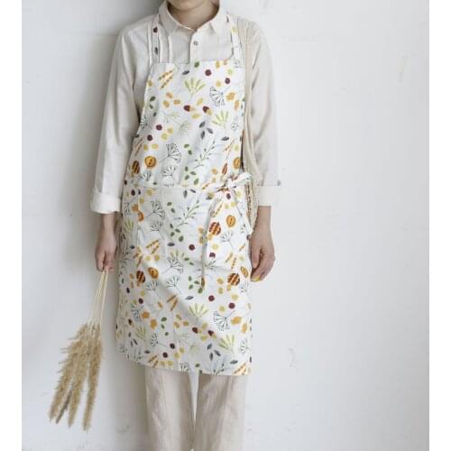 Floral Apron Household Kitchen Oil-proof Fashion Simple Florist Restaurant Waiter Overalls