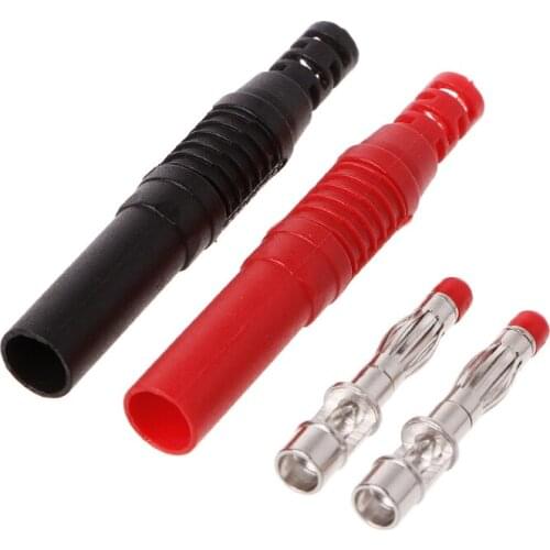 10 Pcs Straight Insulated Safety 4mm Male Banana Plug Wire Solder DIY Connectors