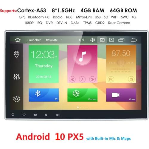 2 Din Android 10 Octa Core DSP Car Radio for Universal DVD Player GPS Navigation Bluetooth WiFi 4G USB Touch Screen Head Unit