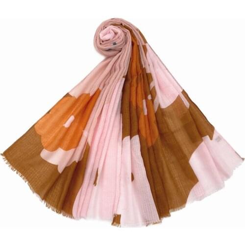 2021 Fashion Newest Floral Printed Pattern Cotton Voile Scarf Shawls Wraps Hijabs 10pcs/lot