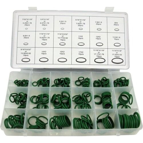 270Pcs 18 Sizes Air Conditioning HNBR O Rings Car Auto Repair Tools Rubber Air Conditioning Refrigerant Ring Sets Car Tools