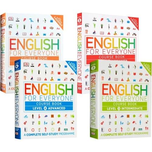 4 Books DK English for Everyone Course Level 1-4 Self-Study English Learning Textbook
