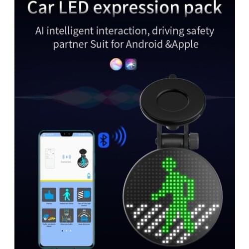 Car LED Display Smart APP Control Bluetooth 5.0 Expression Display RGB LED Lamp Car Accessories