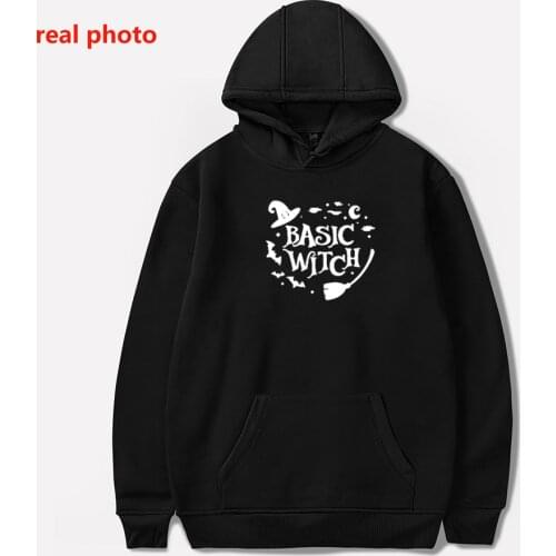Basic Witch Plus Size Sweatshirt Women hollaween Clothes 2020 Autumn Causal Hoodies Pullover Full Long Sleeve Cotton Shirts