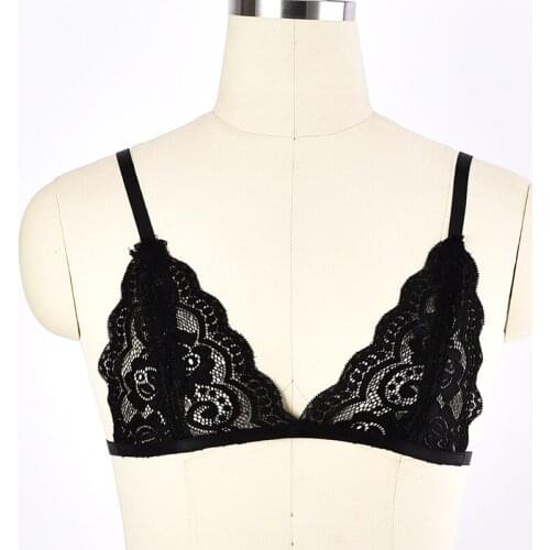 BODY HARNESS Women Bralette Black Lace Sexy Harness Bra Intimates Brassiere Lingerie Thin Perspective Underwear Top Hollow Bra