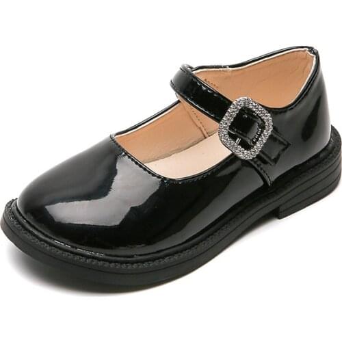 CUZULLAA Children Leather Shoes for Girls Princess Mary Janes Dress Shoes 1-6 Years Toddler Kids School Soft Sole Shoe 21-30