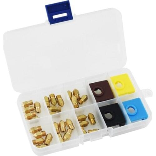 3D Printer Parts MK8 Extruder Nozzle Extruder Print Head 0.2/0.3/0.4/0.5/0.6/0.8mm Silicone Sock for CR-10 Ender 3 Pro