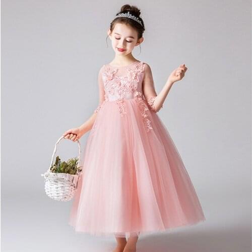 Girls' Long Dress Princess Dress New Childrens Wedding Dress In Summer 2021