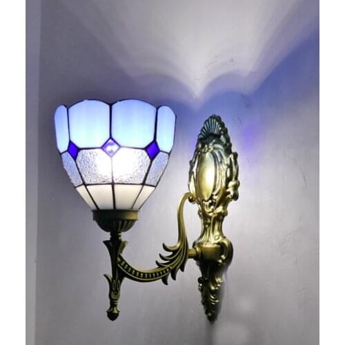 European restaurant living room corridor bedroom bedside TV background wall tiffany wall lamp