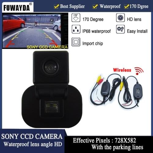 FUWAYDA Free Shipping Wireless HD CCD Car REVERSE Rear View With Guide Line CAMERA for Kia Forte / Hyundai Verna Solaris Sedan