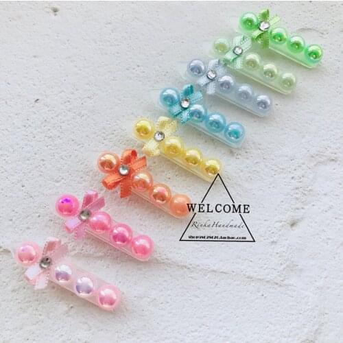 Handmade Pet Headdress Dog Head Flower Teddy Yorkshire Malchis Dream Candy Pearl Hair Pin 40pcs