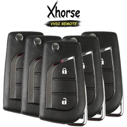 KEYECU 5x (English Version) Xhorse for Toyota Style XKTO01EN 2 Button Universal Remote Key for VVDI Key Tool VVDI2, X020 Series