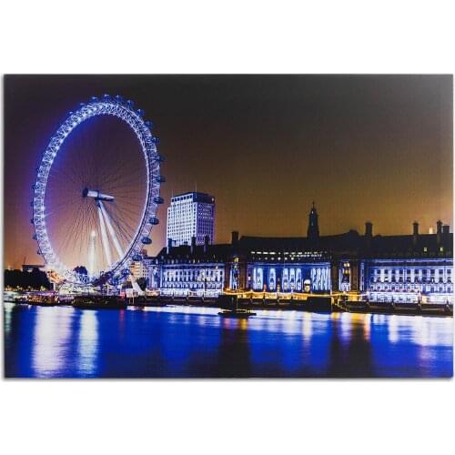 Coco s Decor Art Co City Ferris Wheel LED Canvas Wall Art for Home Decoration