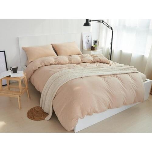 Beige brown Bedding Set Cotton bed linen Fall 2020 Bed Set Solid color Duvet Cover/sheet/pillowcases Twin/Queen/King Size Bed