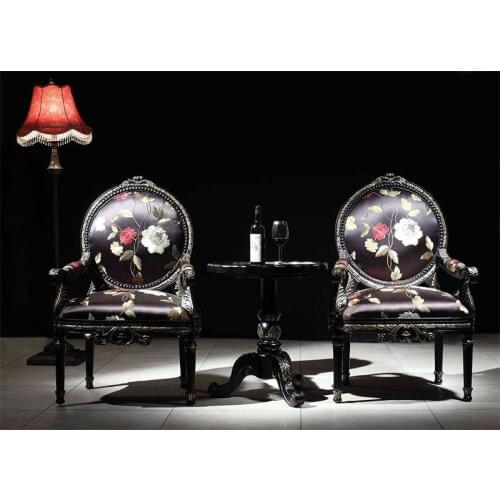 Living room solid wood fabric arm chair leisure chair Chaise de loisirs de fauteuil en tissu en bois massif de salon GH104