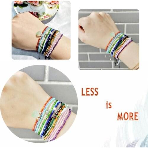 LiiJi Tiny Delicate Amethysts/Larimar/Labradorite/Pearl/Moonstone Adjustable Friend Bracelet For Children Women Men Nice Gift