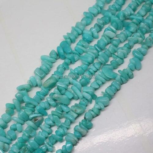 Mini. Order is $7! 3-6mm Peru Amazonite Freeform Macadam Loose Beads 34